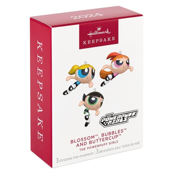 New! Powerpuff Girls Hallmark Keepsake Ornament 2024 Blossom Bubbles Buttercup - Picture 1 of 5